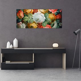 A festett virágcsokor képe (120x50 cm)