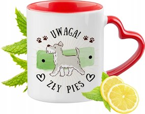 Kutya Kutyás Bögre Piros Szív Alakú Füllel Ajándék