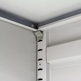szürke kétajtós acél irodai szekrény 90 cm