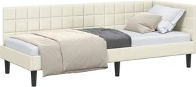 vidaXL Sarokágy keret fejtámlával Krém 80 cm x 200 cm Bársony