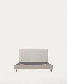 Szürke kárpitozott egyszemélyes ágy ágyrács nélkül 90x200 cm Valma – Kave Home