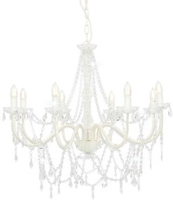 vidaXL fehér csillár gyöngyökkel és 8 db E14 izzófoglalattal