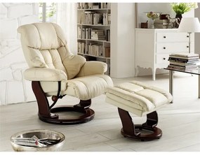 Állítható fotel HABI krémszínű/dió