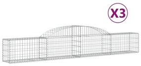 3 db íves horganyzott vas gabion kosár 300x30x40/60 cm