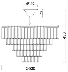 Brilagi - Felületre szerelhető csillár CRYSTAL 5xE14/40W/230V arany