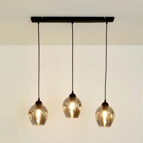 Csillár zsinóron LILI 3xE27/15W/230V fekete/szürke