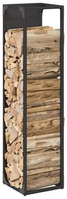 fekete hidegen hengerelt acél tűzifatároló 25x25x100 cm