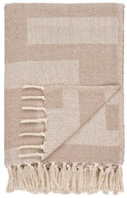 Világosbarna újrahasznosított pamut takaró 130x180 cm Adana – House Nordic