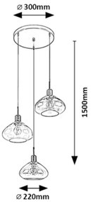 Rabalux 72023 - DVORA 3xE27/40W/230V mennyezeti lámpa kábellel