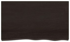 sötétbarna kezelt tömör tölgyfa fali polc 100x60x(2-4) cm