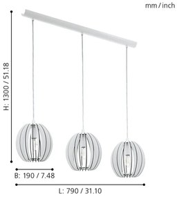 Eglo 94444 - Csillár COSSANO 3xE14/40W/230V