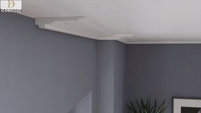 Mennyezeti díszléc DLSU12 4cm x 16cm párkány díszléc Xps Decorem