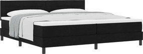 vidaXL Boxrugós ágy matracmal fejtámlával Fekete 200 x 200 cm szövet