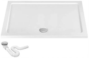 Rea Savoy, Akril téglalap alakú zuhanytálca 100x80x6 cm, fehér, REA-K5332