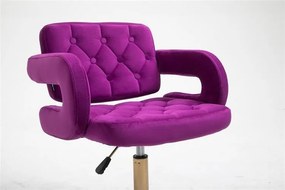 HR8403N Fukszia modern velúr szék arany lábbal