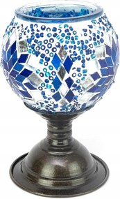 Lampion Gyertyatartó Bronz Állványon Kézzel Készített Keleti Mozaik