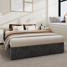 Egyszerű ágykeret 140*200 cm Hidraulikus franciaágy Szürke