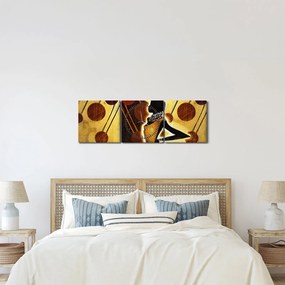 Egy ősi művészeti festmény képe (órával) (90x30 cm)