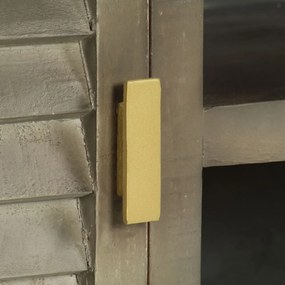szürke tömör mangófa TV-szekrény sárgarézzel 110x30x48 cm