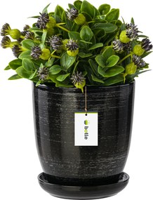 Kerámia kaspó ø19,5cm fekete-ezüst