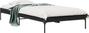 vidaXL fekete szerelt fa és fém ágykeret 100 x 200 cm