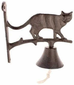 Öntöttvas harang macskával, 18 x 18 x 7,5 cm