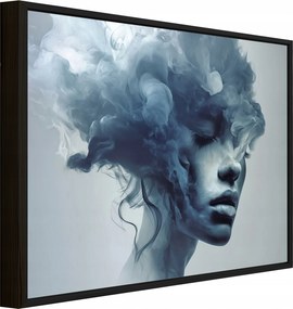 Vászonkép Fekete Keretben Nő Arc Füst Nappali Hálószoba 100x70