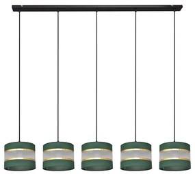 Csillár zsinóron HELEN 5xE27/15W/230V zöld/arany