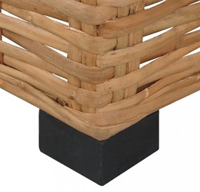 természetes rattan karfa nélküli kanapé párnával