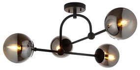 Endon 106662 - Felületre szerelhető csillár  ONTARIO 4xE14/7W/230V fekete/füstös