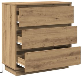 Éjjeli Asztal LED-del, Műgyanta Tölgy 71x34,5x75 cm