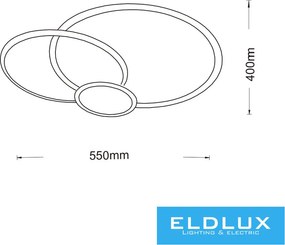 UNIVERSO Mennyezeti lámpa 37w 2960lm 3000k 550x430mm fehér
