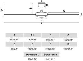 FARO 34356WT - Mennyezeti ventilátor RUDDER L barna/fekete átm. 132 cm WT + távirányító
