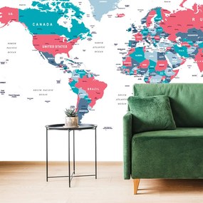 Tapéta világtérkép pasztell színekben