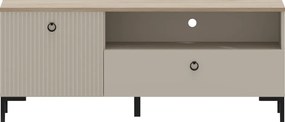 TV-állvány, szürkésbarna Taupe/silverjack tölgy, DOMCA 1K1S