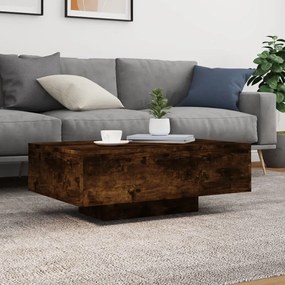 Füstös tölgy színű dohányzóasztal LED-lámpákkal 85 x 55 x 31 cm