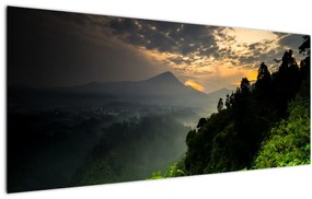 Kép - zöld hegyvidéki táj (120x50 cm)