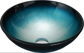 Mexen Mira  üveg    mosdó pultra helyezhetö  42 x 42 cm, kék - 24124247 Pultra építhető