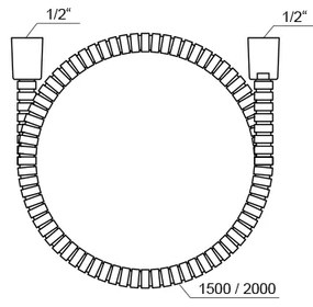 Ravak X07P341 - Zuhanytömlő 200 cm-es, fényes króm