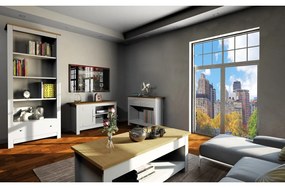 Szürke-natúr színű TV-állvány tölgyfa dekorral 95x58 cm Emerald – Støraa