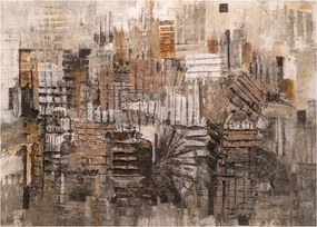 Kép - absztrakció barna tónusokkal (üvegen) (70x50 cm)