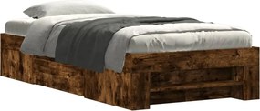 vidaXL füstös tölgy színű szerelt fa ágykeret matrac nélkül 75x190 cm