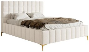 Franciaágy 140 cm Sheldona 140 (ágyráccsal) (tárolóhellyel) (krém + arany). 1099773