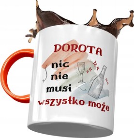 Narancssárga bögre Dorottya Feleség Barátnő Ajándék Nyomtatott Fotóval