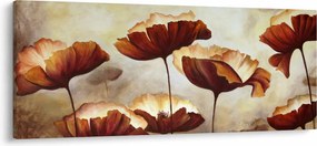 Piros virágok képe (120x50 cm)