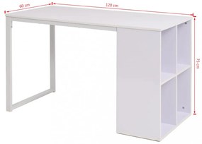 fehér íróasztal 120 x 60 x 75 cm