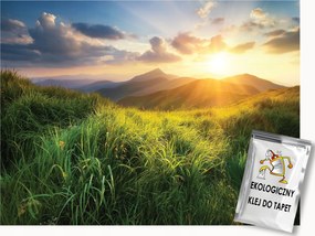 Fotótapéta Flizelina Tájkép Kilátás Hegyek Rét Napnyugta 250x175 ragasztó