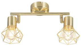 Art Deco spotlámpa sárgaréz, dönthető és forgatható, 2-lámpás - Mosh