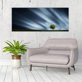 Az aurora borealis képe egy lápvidéken (120x50 cm)