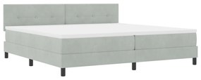 Boxspring Ágy Matraccal Világosszürke 200x200 cm Bársony
